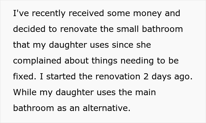 "AITA For Losing It After My Wife Wanted My Daughter To Stop Using The Bathroom In The House?"