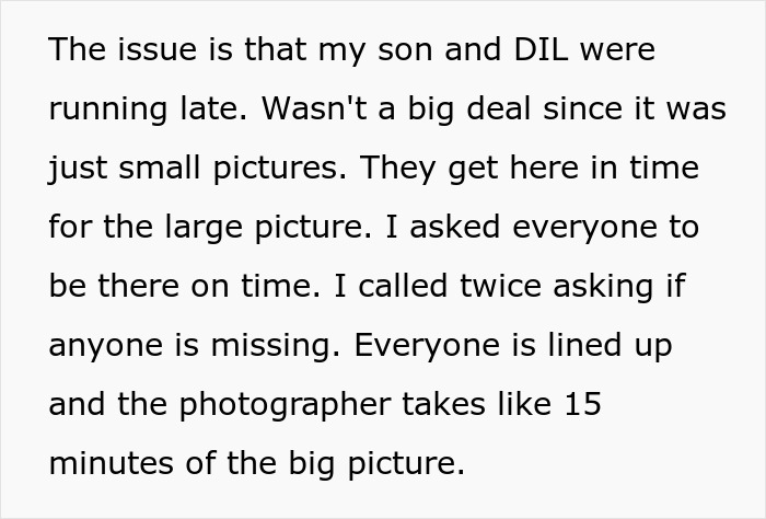 DIL Misses Being In Family Pic While In Bathroom, Husband Doesn't Speak Up Despite Mom Asking Twice