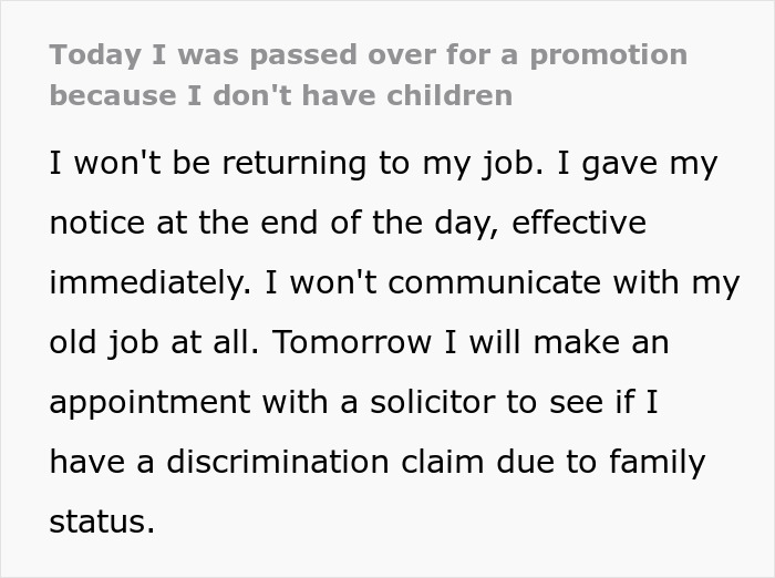 Woman Learns Why She Didn’t Get A Promotion, Quits On The Same Day