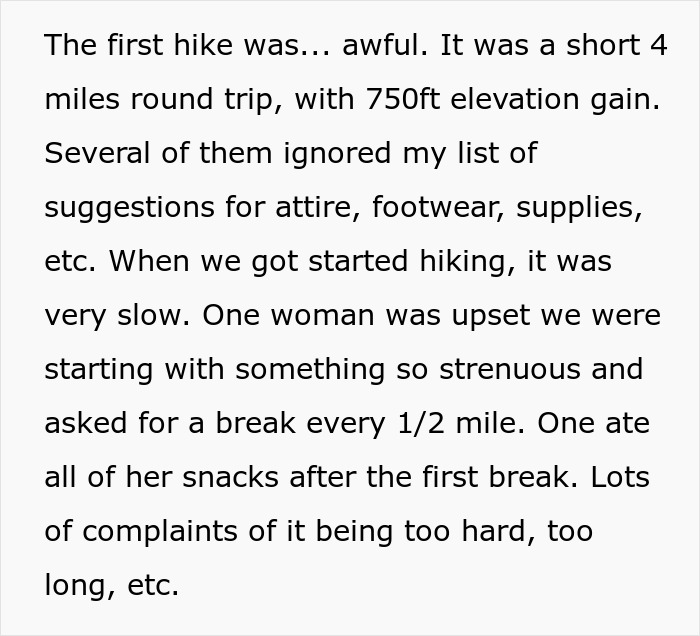 “AITA For Canceling On A Group Of Very Out Of Shape Women That Hired Me To Guide Their Hikes?”