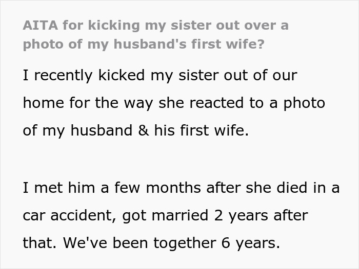 Woman Disrespects Brother-In-Law’s First Wife, Who Died In An Accident, Gets Thrown Out