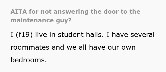 Student Doesn’t Answer Maintenance Guy Who Came At 6 AM To Her Dorm, Gets Called Out