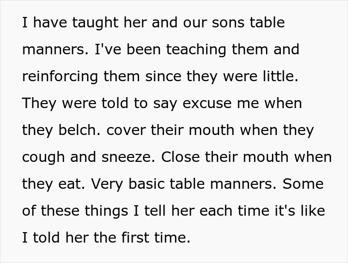 “Am I an idiot if I send my daughter to her room because she farted during our family dinner?”