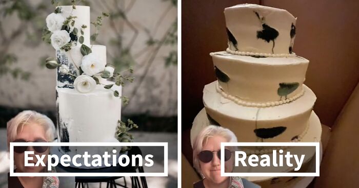 Bride Shares Cake “Expectations Versus Reality” The Day Before Her Wedding