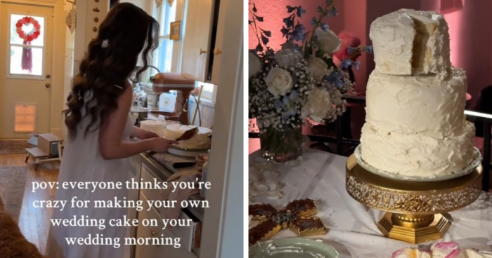 People Amazed By Woman Who Made Her Own Wedding Cake The Morning Of