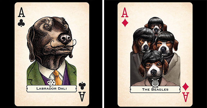 Artist Illustrates Card Decks Inspired By Famous People Or Characters That Pose As Dogs Or Cats (24 Pics)