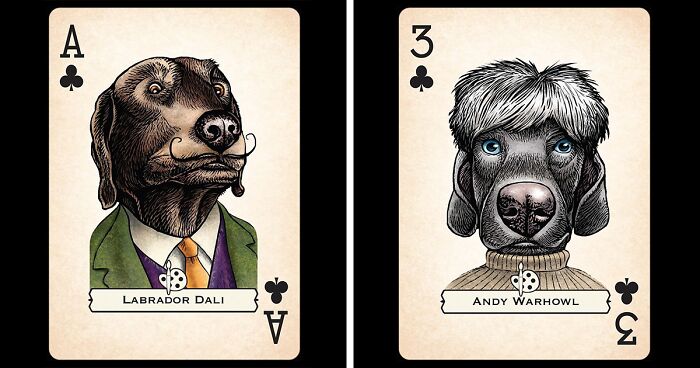 Artist Illustrates Card Decks Inspired By Famous People Or Characters That Pose As Dogs Or Cats (24 Pics)