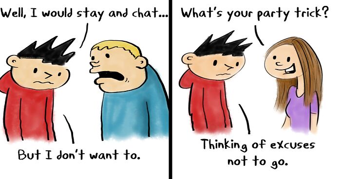 40 Comics I’ve Made About The Struggles Of Introversion And Social Anxiety