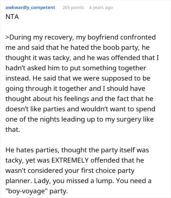 BF Demands GF Apologize For Having A  Boob Voyage  Party - 56