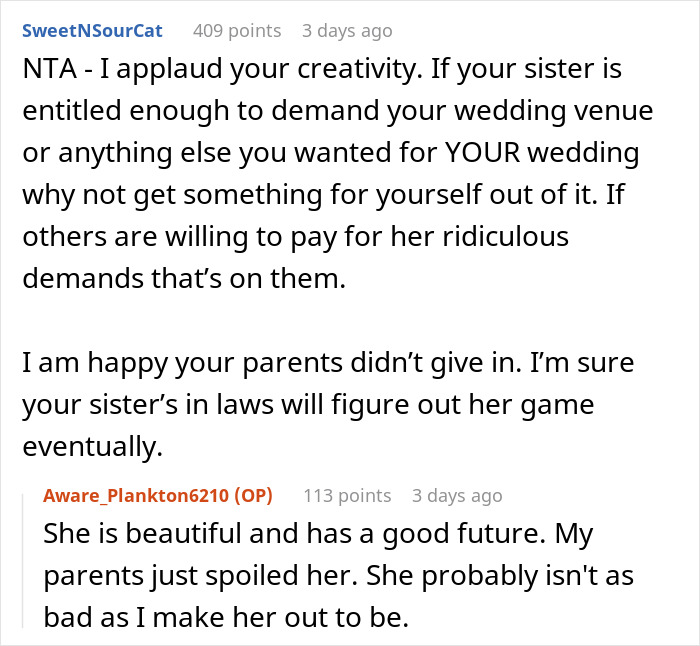 Bride Knows Sis Will Want To Steal Her Wedding Venue, Plays It To Her Advantage For Free Honeymoon