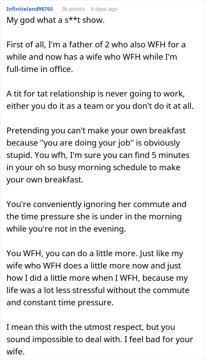 Man Punishes Wife For Not Making Him Breakfast, Receives A Reality Check