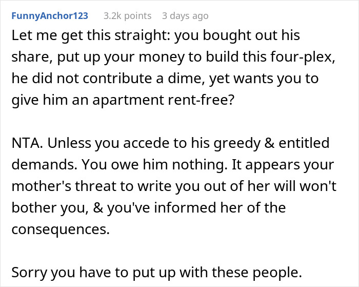 Brother Blows Inheritance On Car And Trips, Gets Mad Sibling Invested And Became A Landlord