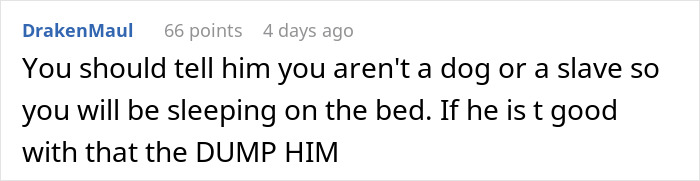 Guy Wants Girlfriend To Sleep On The Floor Instead Of In Bed With Him, She Asks For Advice