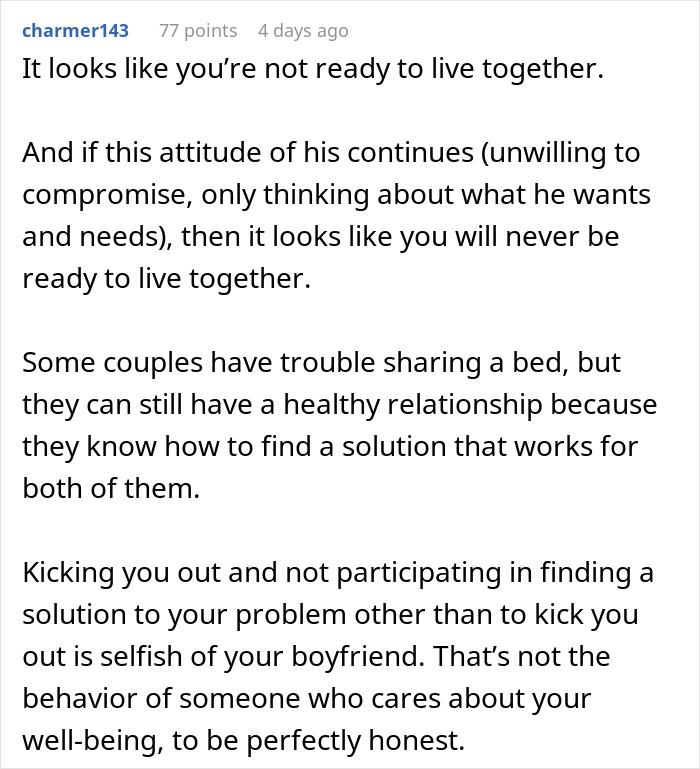 Guy Wants Girlfriend To Sleep On The Floor Instead Of In Bed With Him, She Asks For Advice