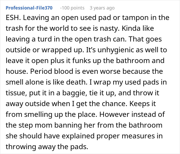 "AITA For Losing It After My Wife Wanted My Daughter To Stop Using The Bathroom In The House?"