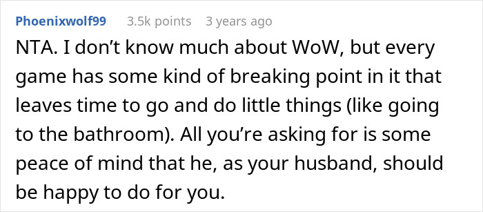 Wife Asks Husband To Check In With Her Once During His Gaming Sessions For Her Safety, He Refuses