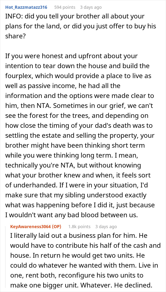 Brother Blows Inheritance On Car And Trips, Gets Mad Sibling Invested And Became A Landlord