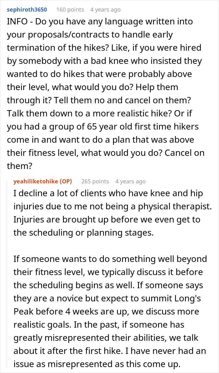 “AITA For Canceling On A Group Of Very Out Of Shape Women That Hired Me To Guide Their Hikes?”