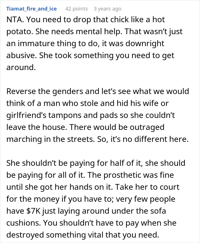 Guys' Trip Prompts Woman To Hide Her BF's $7000 Prosthetic, He Freaks Out When It Gets Ruined