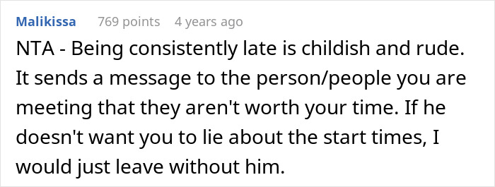 Woman Lies To BF About Event Start Date Because She's Tired Of His Selfish Behavior