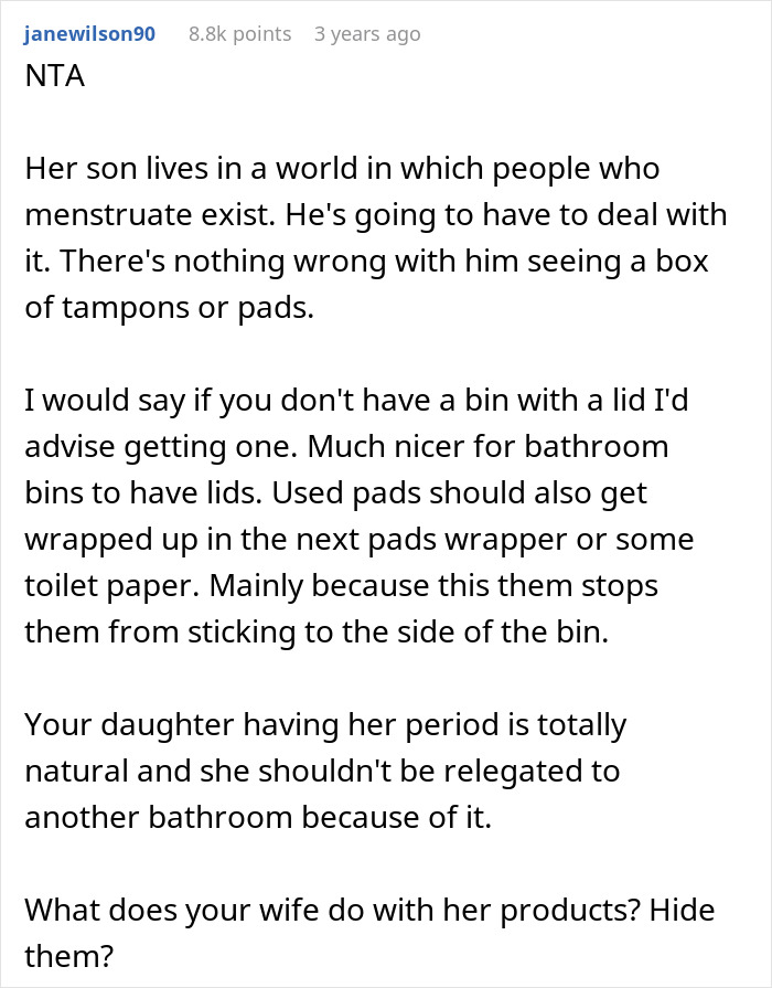 "AITA For Losing It After My Wife Wanted My Daughter To Stop Using The Bathroom In The House?"