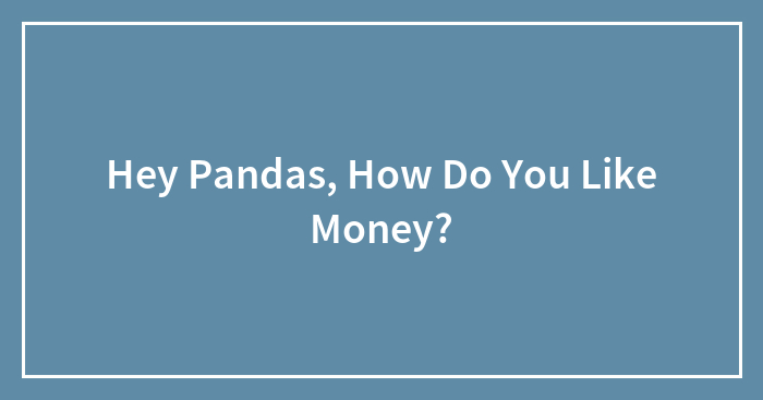 Hey Pandas, How Do You Like Money?