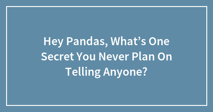 Hey Pandas, What’s One Secret You Never Plan On Telling Anyone? (Closed)