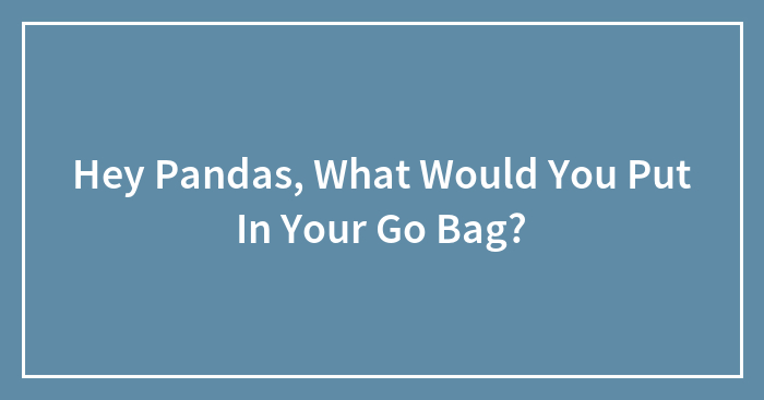 Hey Pandas, What Would You Put In Your Go Bag? (Closed)