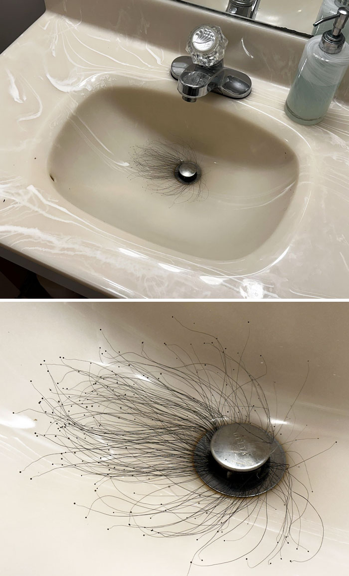 Found This Coming Out Of My Sink That Had Not Been Used In A Week. It Had The Tensile Strength Of Fine Hair 