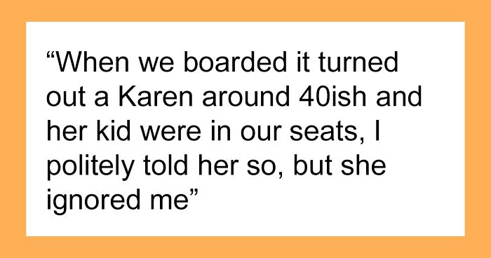 Man Faces Off Against First-Class Karen Hogging His And His Kid’s Seats