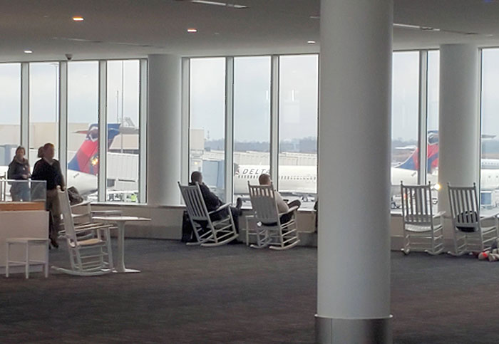 Charlotte Airport Has Rocking Chairs
