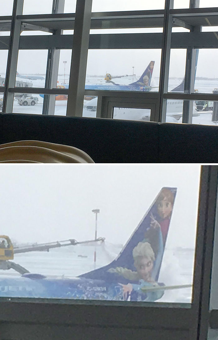 Este avión de Frozen está siendo literalmente descongelado