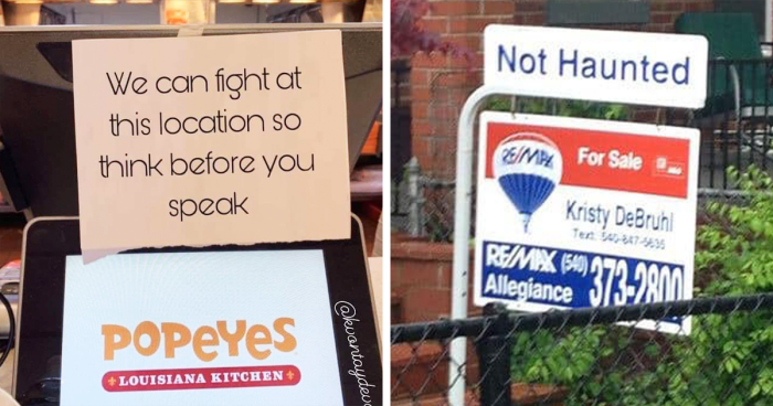 This Facebook Group Shares Funny And Slightly Unhinged Signs (New Pics)