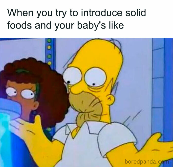 When You Try To Introduce Solid Foods And Your Baby's Like