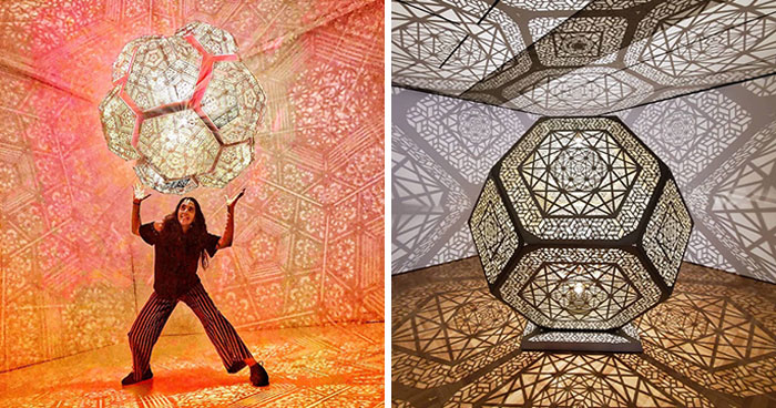 These Artists Made 47 Large-Scale Illuminated Sculptures In Geometrical Shapes