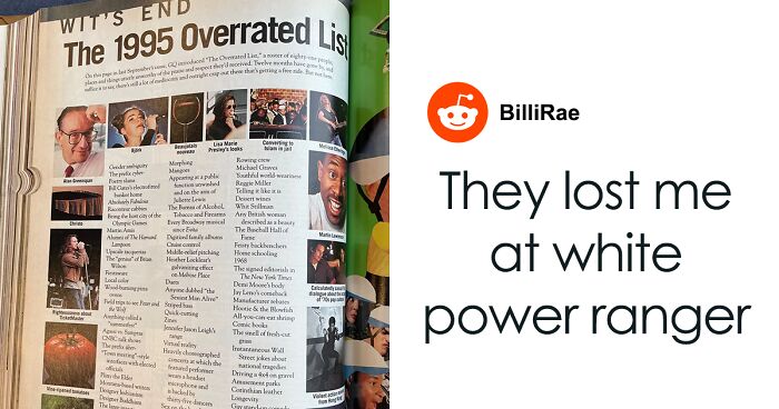 GQ’s 1995 List Of “Overrated” Pop Culture Is Hilariously Roasted 30 Years Later
