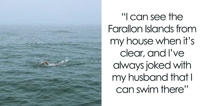 55 Y.O. Grandma Makes A Nearly 30-Mile Swim From The Golden Gate Bridge To The Farallon Islands