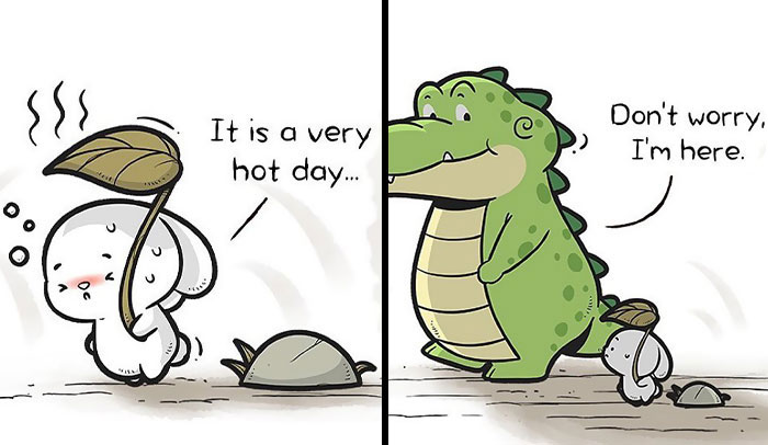 25 Heartwarming Comics Featuring An Alligator And His Friends By Chow Hon Lam
