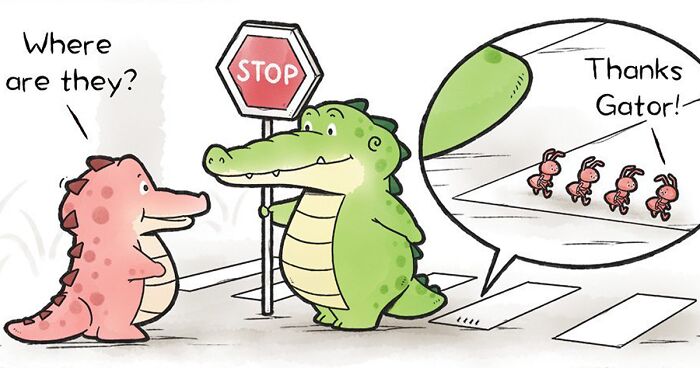25 Sweet And Positive Comics About An Alligator And His Buddies By Chow Hon Lam