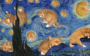 Artist Recreates Famous Art Pieces By Incorporating Her Fat Orange Cat (15 Pics)