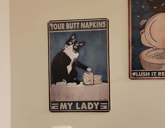 We Find This Tuxedo Cat Bathroom Art Simply A-Meow-Sing