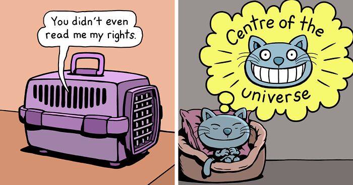 “Cattitude”: Artist Purrfectly Illustrates What Having A Cat Is Like (30 New One-Panel Comics)