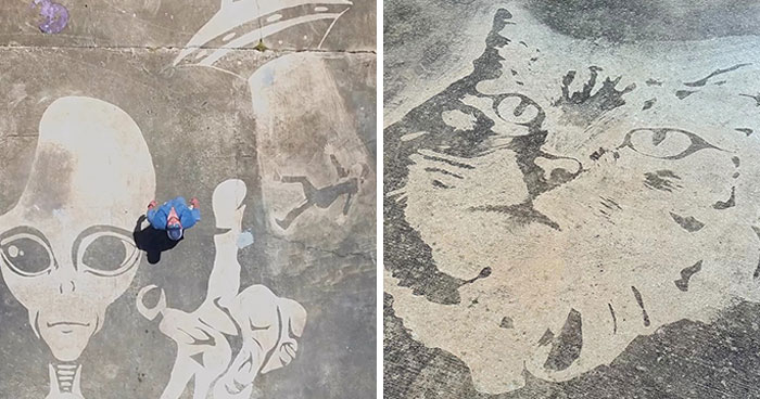 This Guy Used A Pressure Washer To Create Art On The Street, And Here Are His 43 Best Works