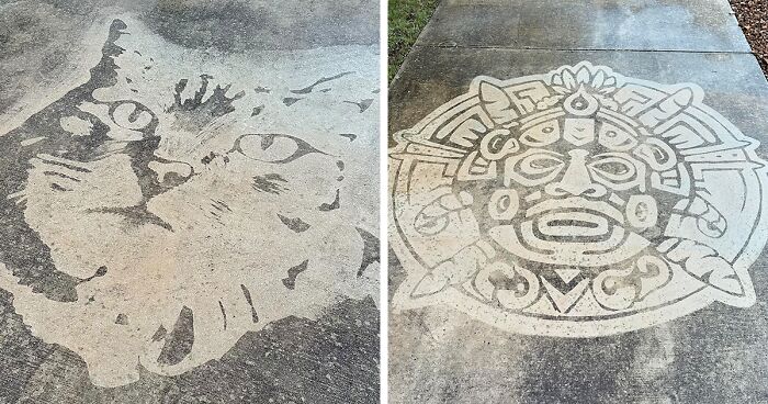 This Artist Creates “Pavement Paintings” Using A Pressure Washer (43 Pics)