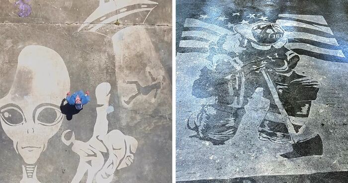 This Guy Used A Pressure Washer To Create Art On The Street, And Here Are His 43 Best Works