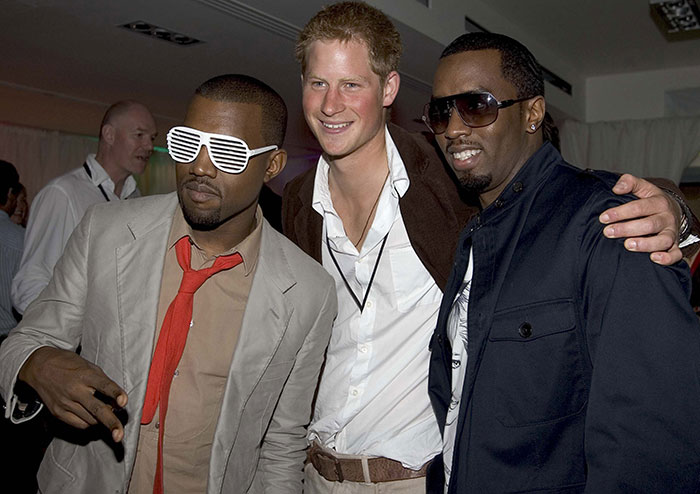 Prince Harry Meets Kanye West And Sean "P Diddy" Combs
