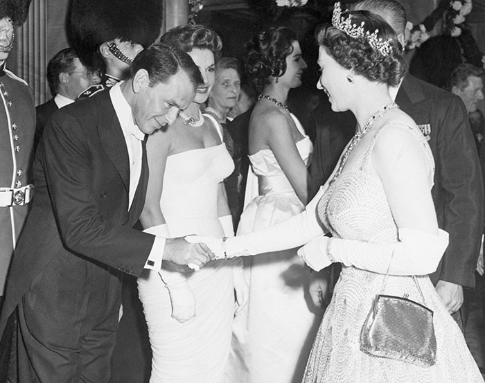 Frank Sinatra Greets Queen Elizabeth II