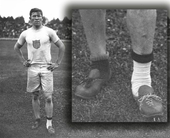 Jim Thorpe. He's Wearing Different Socks And Shoes. 1912 Olympic. From U.S. Track And Field