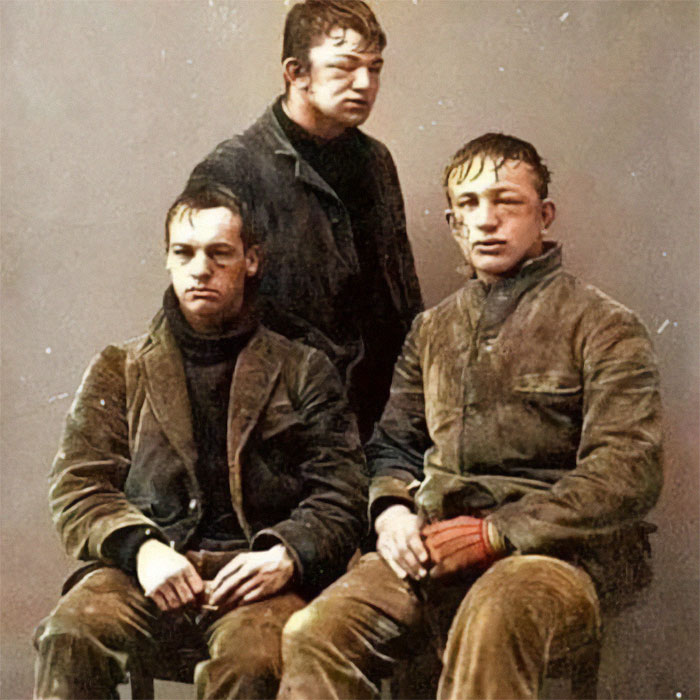 Colorized Pic Of Princeton University Students After A Snowball Fight, 1893