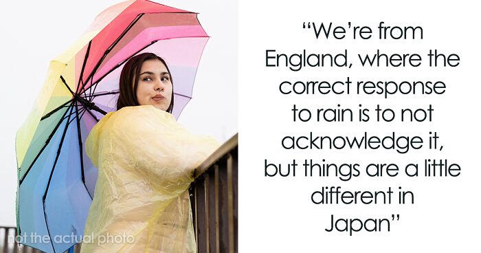 Person Refuses To Share Umbrella With Friend Who Underestimated The Weather In Japan